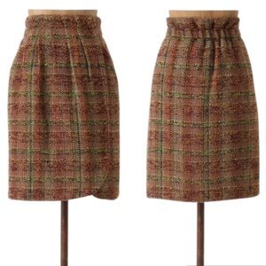 Anthropologie Odille Mottled Woolen Tweed Wicopy High Waist Wrap Front Skirt - 2